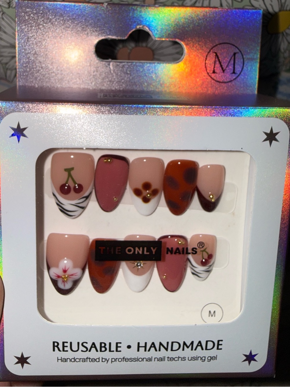 The Only Nails Reusable Cherry & Floral Press-On Nail Set - Picture 2 of 6
